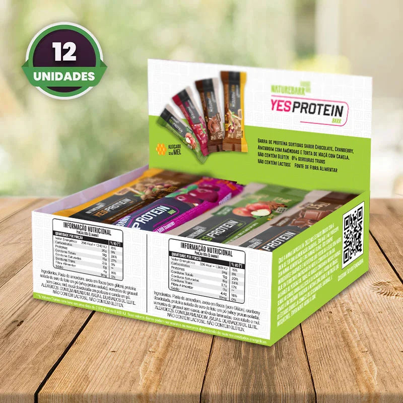 Caixa com 12 Unidades Yes Protein Sortidas (4 Sabores)