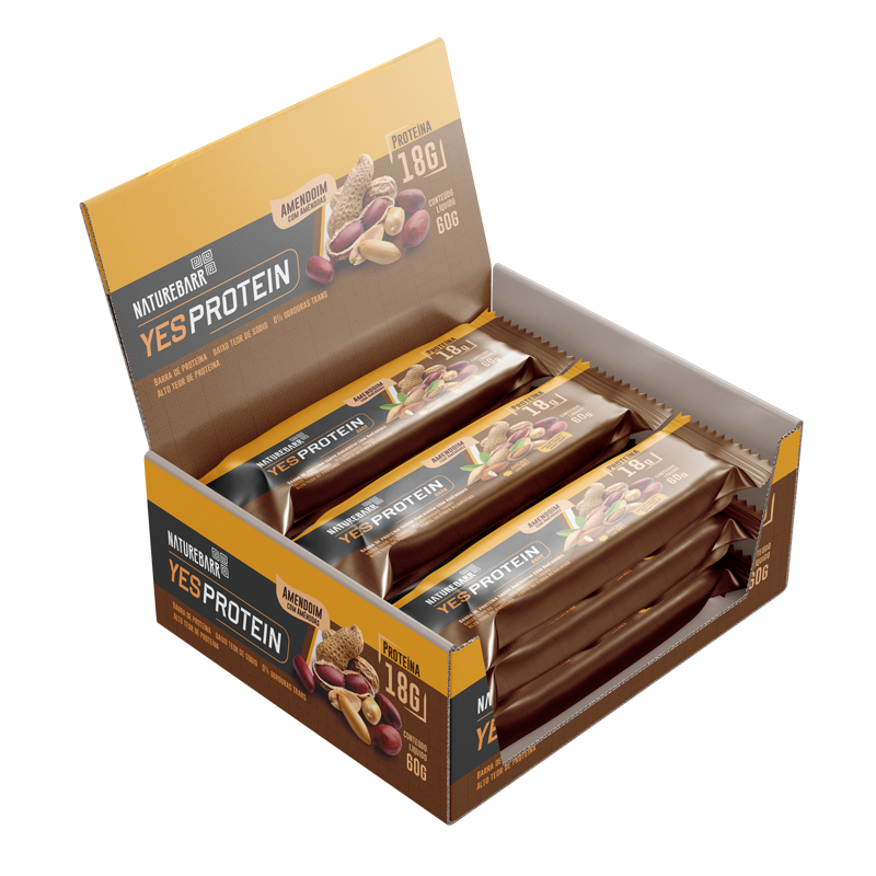 Caixa com 12 Unidades Yes Protein Amendoim